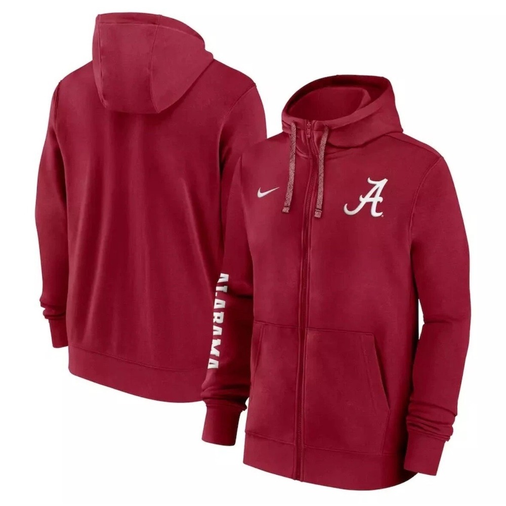 Nike Men's Alabama Crimson Tide Sideline Red Fleece Full-Zip Hoodie Jacket 3XL